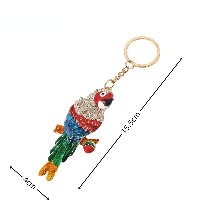 Wholesale Diamond Inlaid Metal Parrot Creative Key Chain